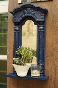 Vintage Wooden <b>Wall</b> <b>Mirror</b> with Shelf Decorative Rustic Accent <b>Mirror</b> Handmade Carved Frame <b>Mirror</b> <b>for</b> Home Decor - Product Image 3
