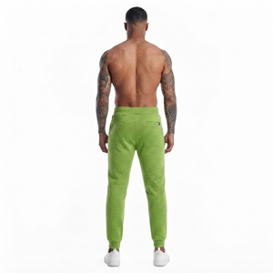 DROGEN EXPORT Wholesale Lime Green Custom Men's Lightweight Spring Warm Fleece Joggers Casual Activewear Athletic Track Pants - Product Image 2