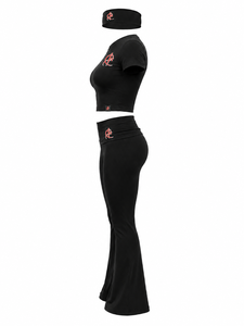 Conjunto deportivo para mujer que incluye top, leggings y diadema hechos con tela flexible para gimnasio, yoga, correr y atuendos casuales. - Product Image 5