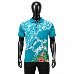 Camiseta Polo con Estampado de Tortuga Hawaiana Polinesia Personalizada, Nueva Llegada 2026, Transpirable, Sublimada, Ropa Deportiva Casual para Hombre, Venta al Por Mayor - Product Image 1