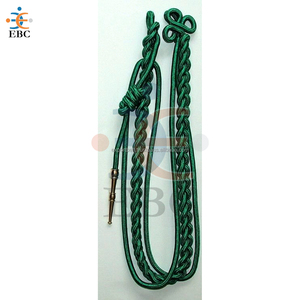 Dress Uniforms Staff <b>Lanyard</b> French Fourragere Shoulder Cord Colorful Citation Box Brass Tip Brass Hook Customizable 100% Nylon - Product Image 5