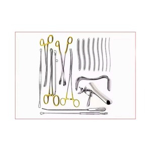 ชุดเครื่องมือขูดและขยายปากมดลูกแบบแมนนวลสำหรับขายส่ง 18 ชิ้น ชุดอุปกรณ์ผ่าตัดทางนรีเวชคุณภาพสูง ทำจากสแตนเลส - Product Image 2