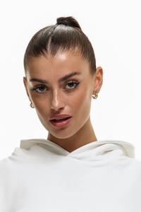 Vêtements pour femmes Logo personnalisé Survêtement Plain Crop Hoodie Set Two Piece Sweatpants and Hoodie Set Women - Product Image 5