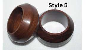 Anneaux de serviette en bois, forme géométrique, 4,5 cm de large, décoration de table moderne, design durable pour mariage - Product Image 6
