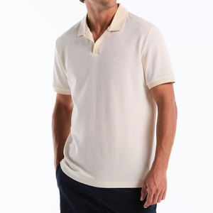 Chemise de golf décontractée pour homme LuxeRoll personnalisée, à manches courtes, en tricot uni respirant, avec logo brodé, 100% coton - Product Image 2
