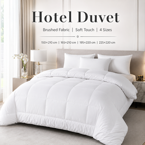 Housse de couette en tissu brossé de qualité hôtelière 165x210cm, ensemble en coton avec couette intégrée pour usage hôtelier - Product Image 1