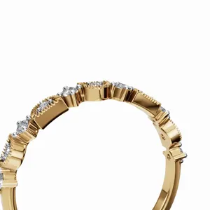 Anillo de Diamantes Apilables de Oro Amarillo con Corte Brillante Redondo Cultivado en Laboratorio Eternal Spark de 11 Piezas para Mujer, Certificado IGI de Lujo - Product Image 3