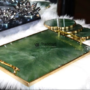 Bandeja Decorativa de Resina de Lujo, Plato para Servir Hecho a Mano para Comedor y Mesas de Centro, Tradebyd - Product Image 1