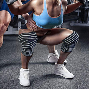 <b>Knee</b> Wraps for Squats and Training Strong <b>Support</b> for Gym Workout <b>Elastic</b> Material Comfortable Fit for Daily Use - Product Image 6