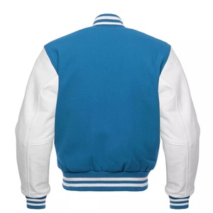 Men's High Quality Wool <b>Jacket</b> Casual Single Breasted Varsity <b>Leather</b> Sleeves Cowboy Style Stand Collar for <b>Winter</b> - Product Image 1