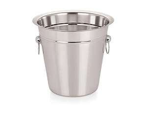 Conteneur à glace classique en acier inoxydable, double poignée, régulier pour seau, finition chromée polie miroir, accessoires de bar - Product Image 3