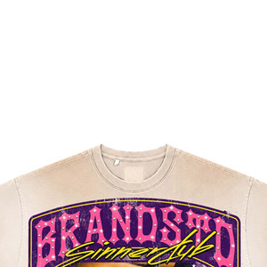 Wicked Girl Silk Screen Printed Regular Fit <b>Men's</b> T-Shirt Street Style Short Sleeve <b>Turtleneck</b> 100% Cotton - Product Image 2