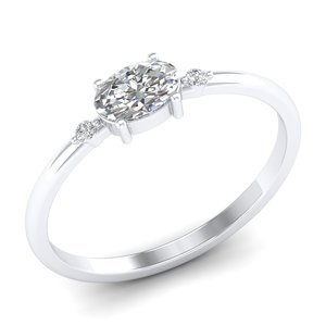 เรเยส โซลิแทร์ เงินสเตอร์ลิง 925 มอยซาไนต์แหวนหมั้นสำหรับผู้หญิง 14k ทองคำขาวเครื่องประดับงานแต่งงานของขวัญวันครบรอบ - Product Image 2