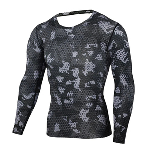 For Factory Supply High Demand Rashguard Quick Dry Spandex/Polyester Anti-Bacterial Mens <b>Compression</b> <b>Shirt</b> Long Sleeve Rashguard - Product Image 4