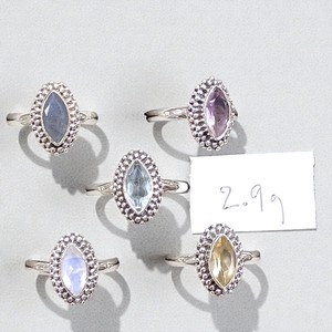 Anillos Boho de Plata de Ley 925 con Forma de Marquesa y Piedras Preciosas Naturales, Diseño Increíble, Precio al por Mayor, Joyería de Plata - Product Image 1