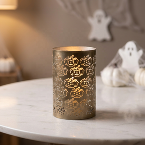 Wholesale Handmade Halloween Home Tabletop Decorations Metal Votive <b>Candle</b> <b>Holder</b> with Pumpkin Cutwork - Product Image 1