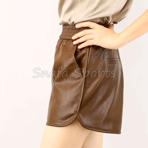 Shorts de cuero 100% para mujer, con logo personalizado, transpirables, nuevo diseño, de secado rápido, en venta. - Product Image 4