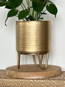 Handmade Brass Vase Hammered Gold Finish Modern Tabletop Decor For Housewarming At <b>Best</b> Price - Product Image 5