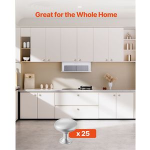 Paquete de 25 tiradores de gabinete de aleación de zinc de 1.1 pulgadas, manijas de puerta tipo hongo y tiradores de cajón para cocina, cómodas y armarios - Product Image 4