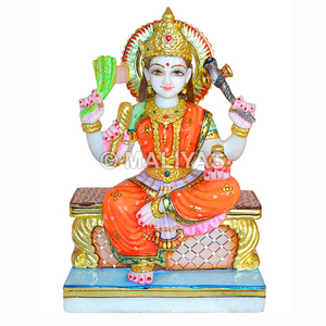 Idole de Ganga Devi en marbre pour temple |   Murti Ganga Mata artisanal – Maliyas - Product Image 1