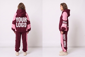 Conjunto de Chándal Personalizado de Poliéster y Algodón, Estilo Holgado, 2 Piezas, con Forro Polar, Bordado de Moda, para Invierno, Fabricante - Product Image 2