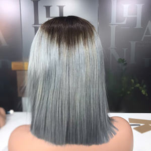 Precio al por mayor 100% Raw Virgin Vietnamita Human Lace Peluca corta Trama Hueso Recto Color gris Super Double Drawn Extensiones de cabello - Product Image 6