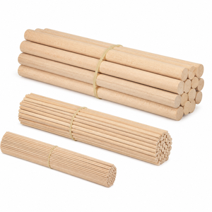 Solid Wood Dowel Rods Premium Wooden Sticks Smooth Sanded Custom Sizes for Woodworking Wall Signs & Wooden Boxes - Product Image 1