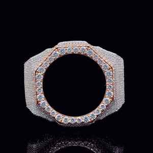 Hip Hop Iced Out Spiked Bezel Moissanite Octagon Watch Mod Case for 2100 Gold Plated Custom Luxury Watch <b>Frame</b> Jewelry - Product Image 5