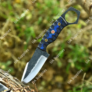 Cuchillo Skinner de Acero con Alto Contenido de Carbono 1095, Forjado a Mano, Afilado como una Navaja, con Orificio para el Dedo, para Caza, Camping, EDC, con Funda de Madera Pakka, la Mejor Opción para Regalo - Product Image 3