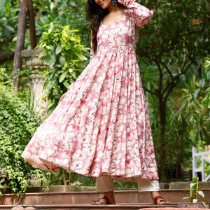 Vestido Largo Estampado Floral para Mujer, Tela Transpirable, Material Suave y Cómodo, Ropa Casual de Moda para Mujer - Product Image 3