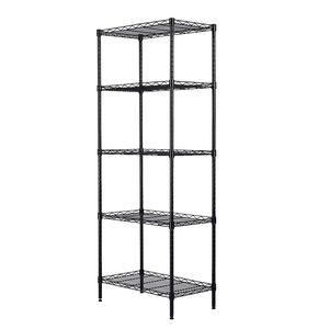 Adjustable 5 Shelf Metal <b>Wire</b> <b>Rack</b> Organizer with Hooks for Storage Shelving Units - Product Image 2