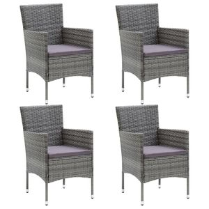Juego de Comedor de 5 Piezas de Ratán PE Gris Ligero para Jardín, para Entretenimiento al Aire Libre - Product Image 3