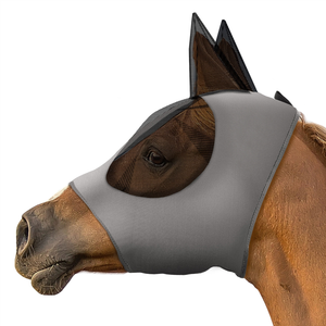 High Quality Custom <b>Comfortable</b> Mesh Horse Fly Face Cover with Ears for Riding - Product Image 1