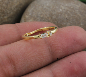 Wholesale Gold Plated 925 Sterling <b>Silver</b> CZ Band <b>Ring</b> High Polished <b>Plain</b> Wedding Band Minimalist Unisex Stackable <b>Ring</b> - Product Image 3