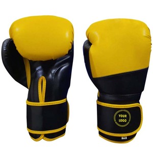 Gants de boxe d'entraînement en gros, en cuir microfibre, gants de boxe professionnels à lacets pour MMA - Product Image 1