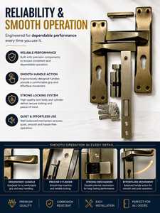 Modern Ambidextrous Rust Resistant Door <b>Lock</b> Hardware Set <b>Security</b> Lever Handle Mortise <b>Lock</b> with Cylinder - Product Image 2