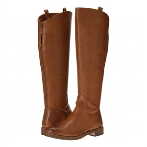Botas de Montar a Caballo de Cuero Sintético de Color Sólido con Punta Cerrada y Cómodas - Product Image 1