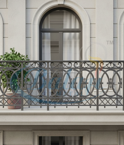Modern Super Shot Blast Heavy Duty Cast Iron Aluminum Balcony Grills Ornamental Balcony Stair Railings Security Panels <b>Adjust</b>... - Product Image 4