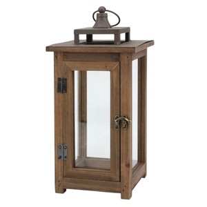 <b>Set</b> Of 2 Wooden Candle <b>Lantern</b> With Metal Surface For Home Decor For Gifting For Wedding Center Piece For Interior Lightning - Product Image 2