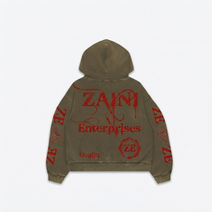 Sudadera con capucha completa con cremallera para hombre, 320 GSM, 80% algodón, 20% poliéster, tejido de felpa, estampado de invierno, bordado personalizado con pedrería, calidad premium - Product Image 2