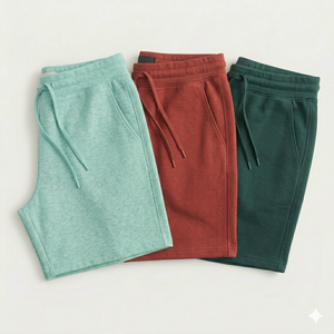 Pantalones Cortos Deportivos Premium 100% Algodón para Hombre - Pantalones Cortos Casuales Transpirables y Resistentes para el Verano, Estilo Urbano, Ajuste Cómodo para el Gimnasio - Product Image 1