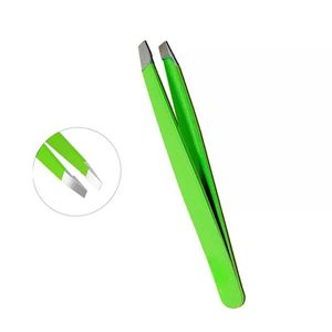 Pince à épiler professionnelle en acier inoxydable à pointe inclinée, écologique, pour sourcils et cils, outil de beauté classique, logo personnalisé, usage en salon - Product Image 3