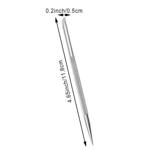 Herramienta Empujadora de Cutículas de Acero Inoxidable de Doble Punta, Plana y Redondeada, para Manicura, Reutilizable - Product Image 2
