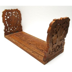 Porte-livres en bois de Sheesham sculpté, design Jali - Vente en gros de bois de rose indien - Product Image 1