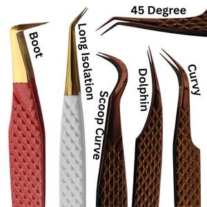 แหนบปลายไฟเบอร์สำหรับต่อขนตา คุณภาพสูง ผลิตจากสแตนเลส สำหรับผู้หญิง ใช้แต่งหน้า - Product Image 1