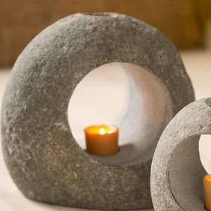 Porte-bougie en béton fait main TCE Premium pour la décoration de la maison, centre de table, hôtel, restaurant, cadeau et aménagement intérieur - Product Image 1