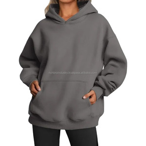 เสื้อสเวตเตอร์แบบสวมหัวแขนยาวโอเวอร์ไซส์ของผู้หญิงชุดเสื้อสเวตเตอร์ขนแกะประดับด้วยเลื่อมมีกระเป๋าสำหรับฤดูใบไม้ร่วง - Product Image 6