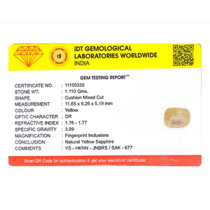 5.55 Carat Oval Cut Yellow Sapphire Loose Gemstone for Fine Jewelry - Product Image 4