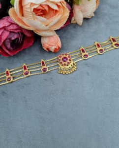 Ensemble collier et boucles d'oreilles plaqué or à motifs floraux, multi-brins, style ethnique, pour occasions festives, bijoux légers pour femmes - Product Image 5