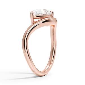 แหวนหรูหราประดิษฐ์จากทองคำขาวแท้ 14K - Product Image 4